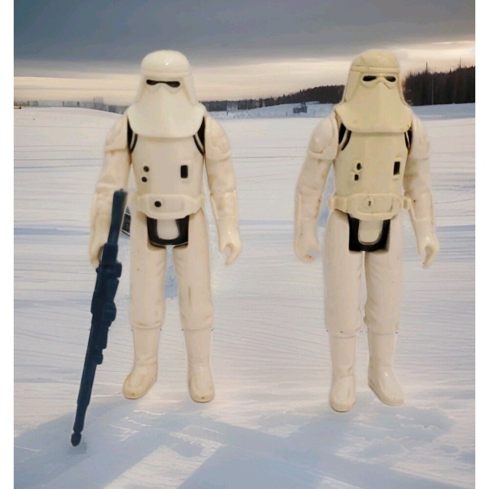 2 x Vintage Star Wars Hoth Snowtrooper Kenner 1980 One Gun No Skirt ESB NO REPRO